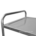 Steel Serving Cart Round Tube Three Layer Dining Trolley Supplier